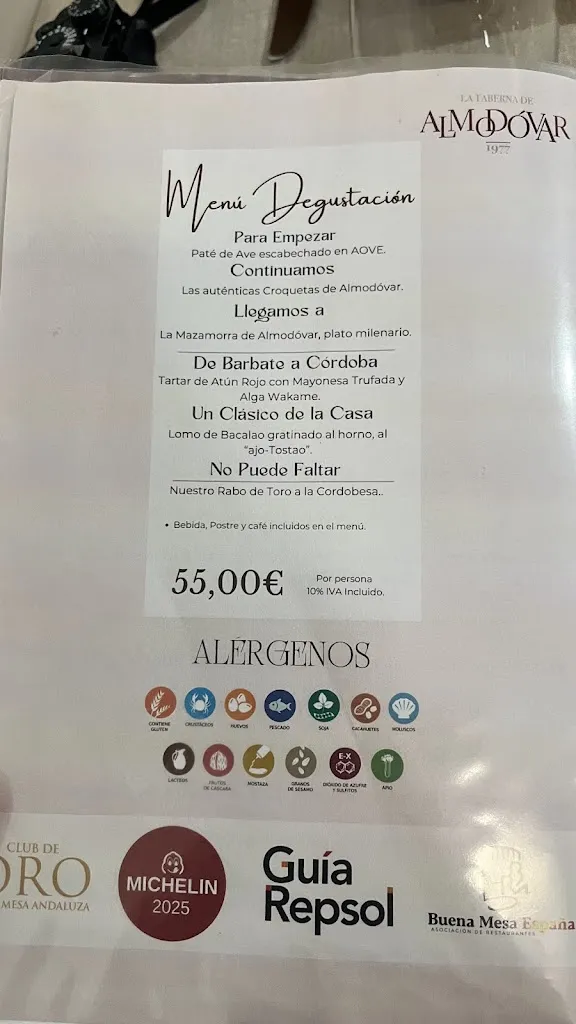 Menu_Rte. La Taberna de Almodovar_Almodóvar del Río_image_2