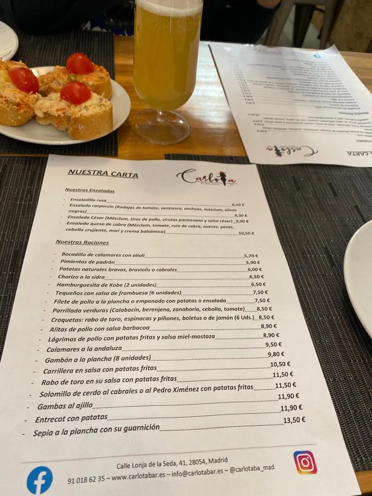 Menu_Carlota Bar_Carlota La_immagine_1