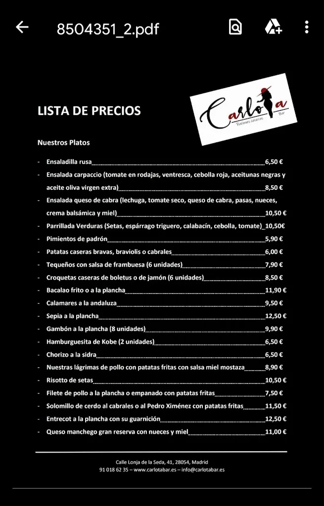 Menu_Carlota Bar_Carlota La_immagine_4