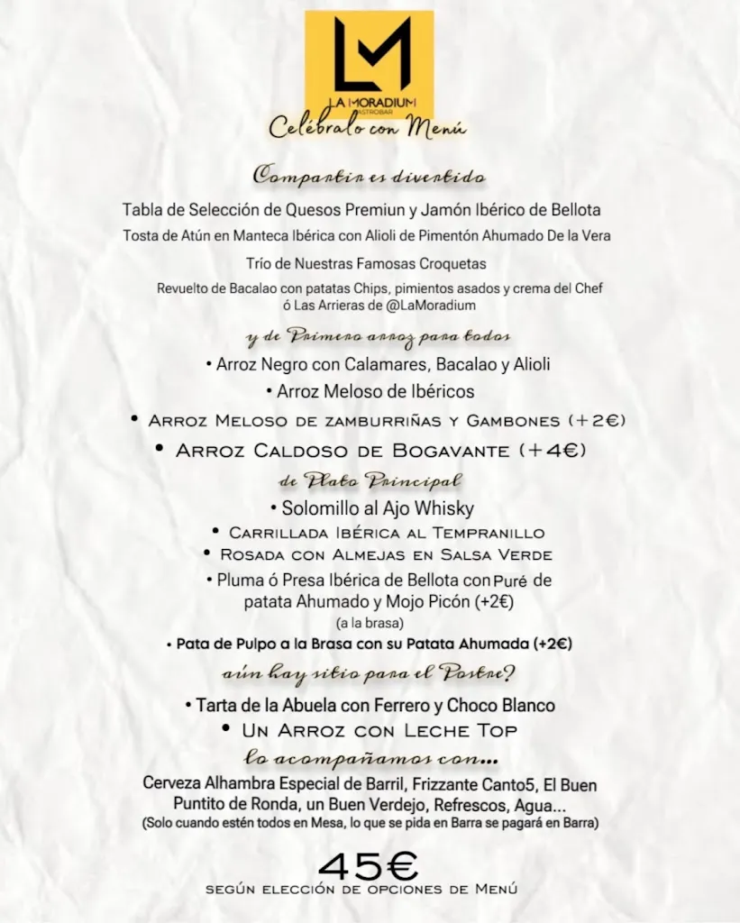 Menu_La MORADIUM - Gastrobar -_Benamejí_immagine_2