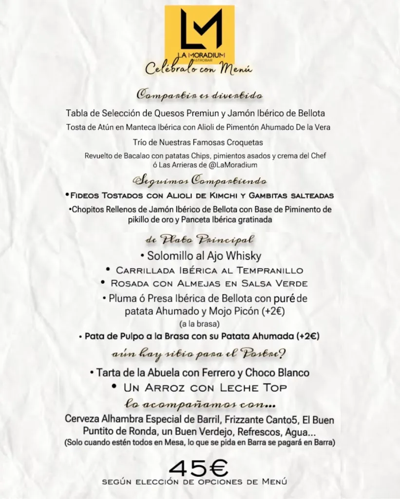 Menu_La MORADIUM - Gastrobar -_Benamejí_immagine_3