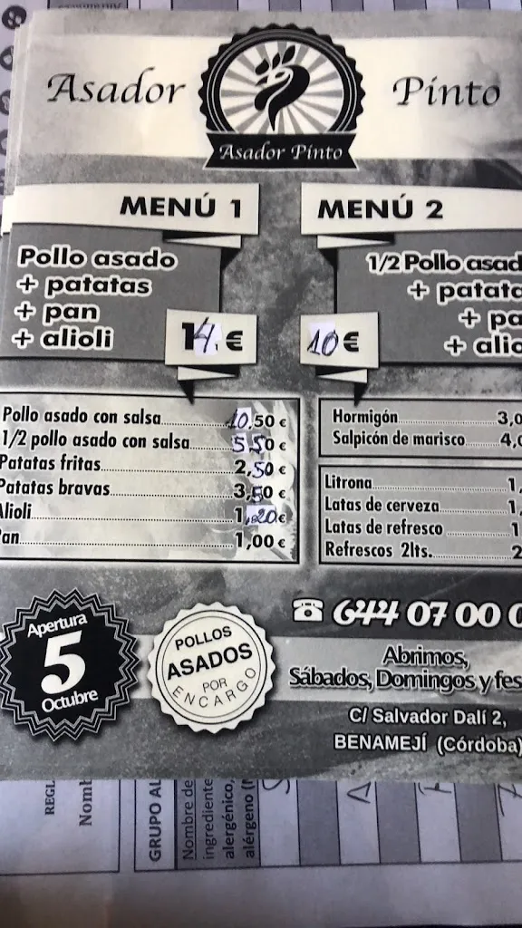 Menu_Asador de pollos Pinto_Benamejí_image_2