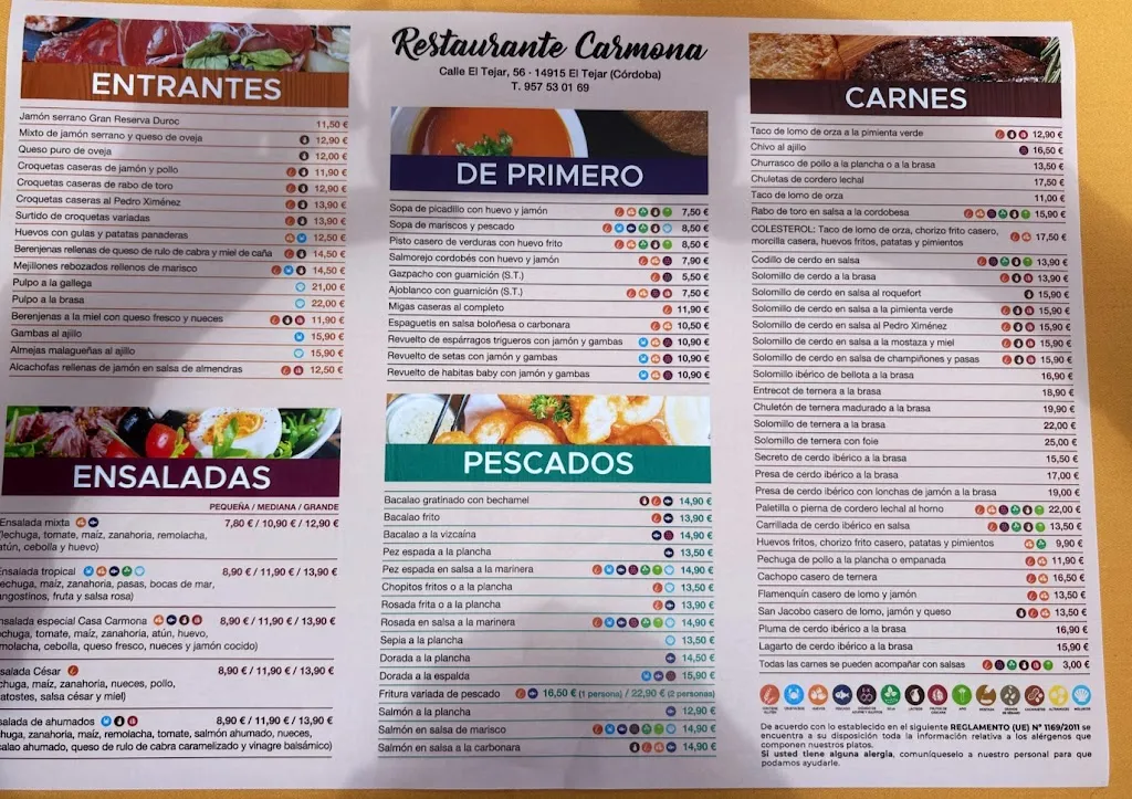 Menu_RESTAURANTE CARMONA HOSTAL_Benamejí_image_1