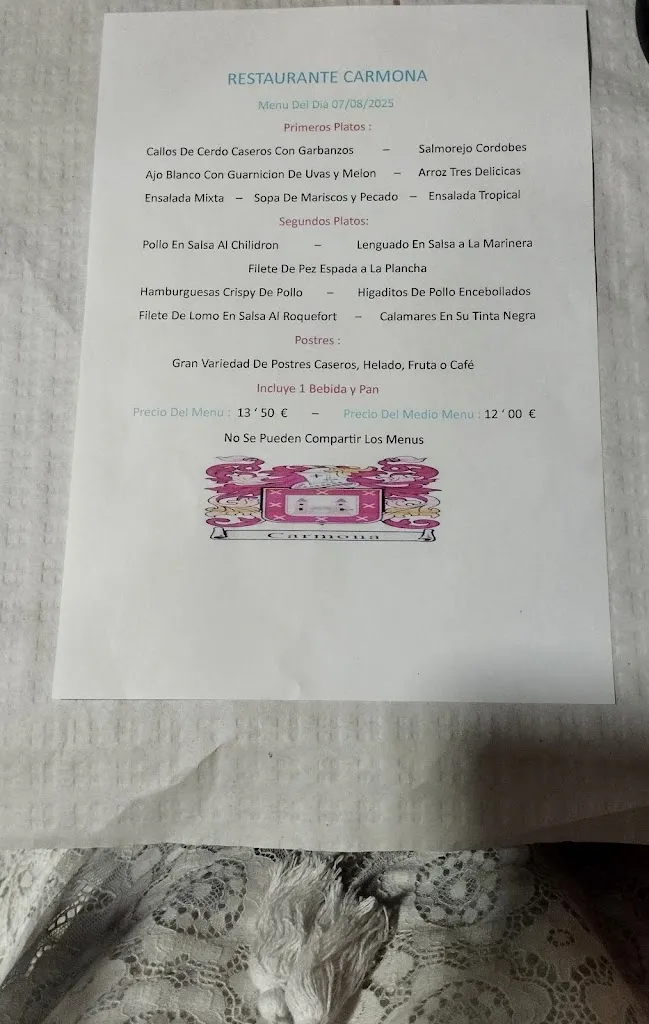 Menu_RESTAURANTE CARMONA HOSTAL_Benamejí_image_3