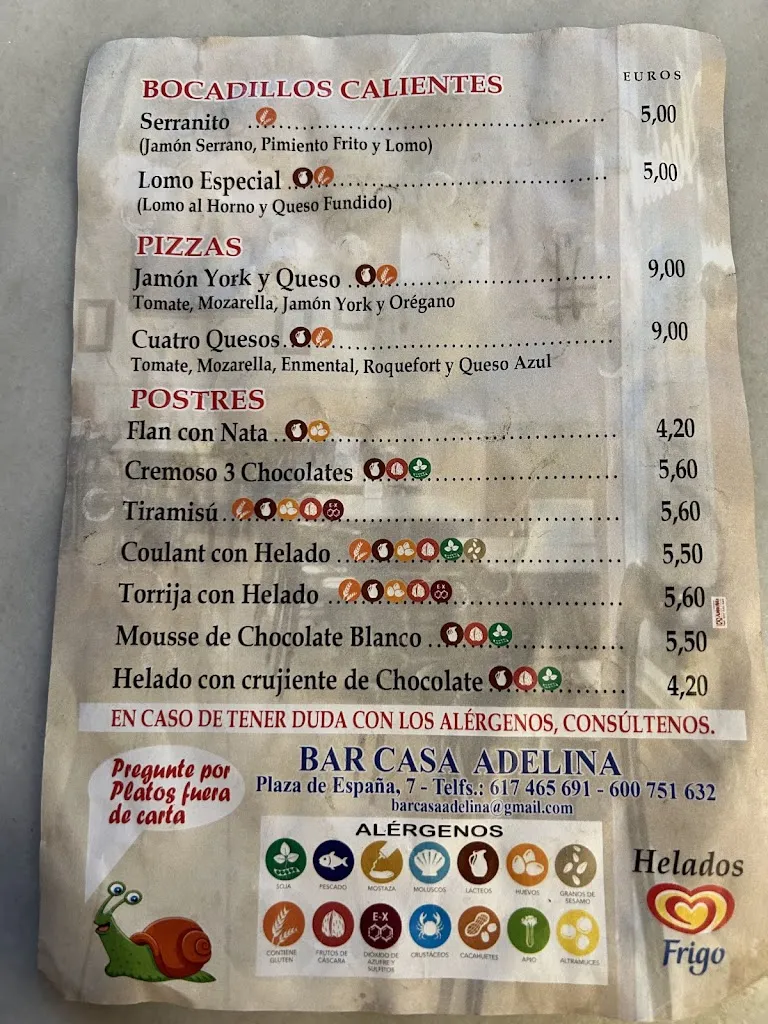 Menu_Bar Casa Adelina_Carcabuey_image_1