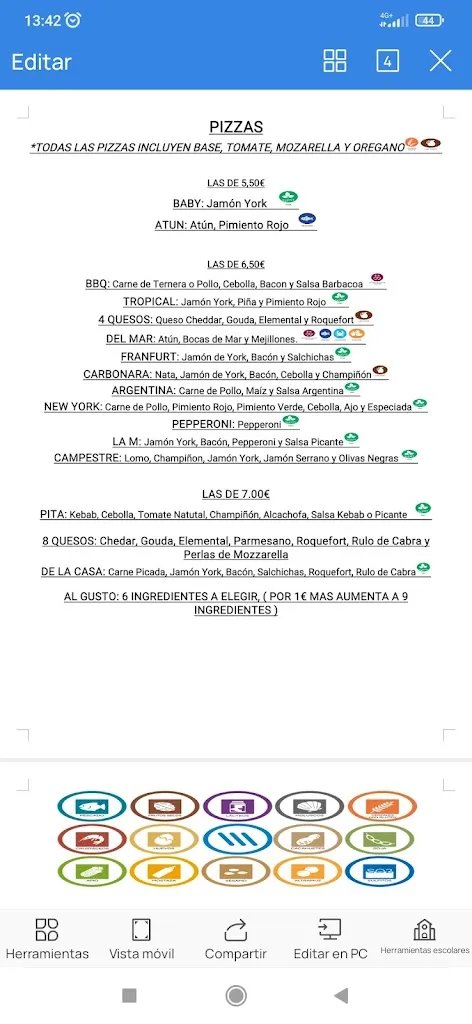 Menu_El sótano pizzas_Encinas Reales_immagine_2