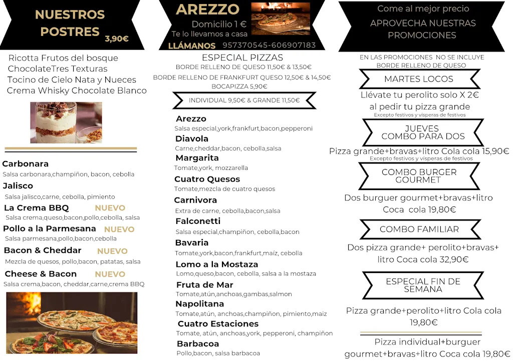 Menu_Arezzo Pizzería_Castro del Río_image_1