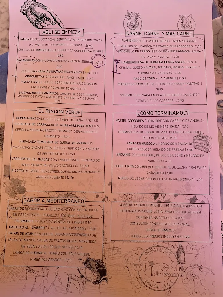 Menu_Restaurante El Rincon De Carmen_Córdoba_image_4