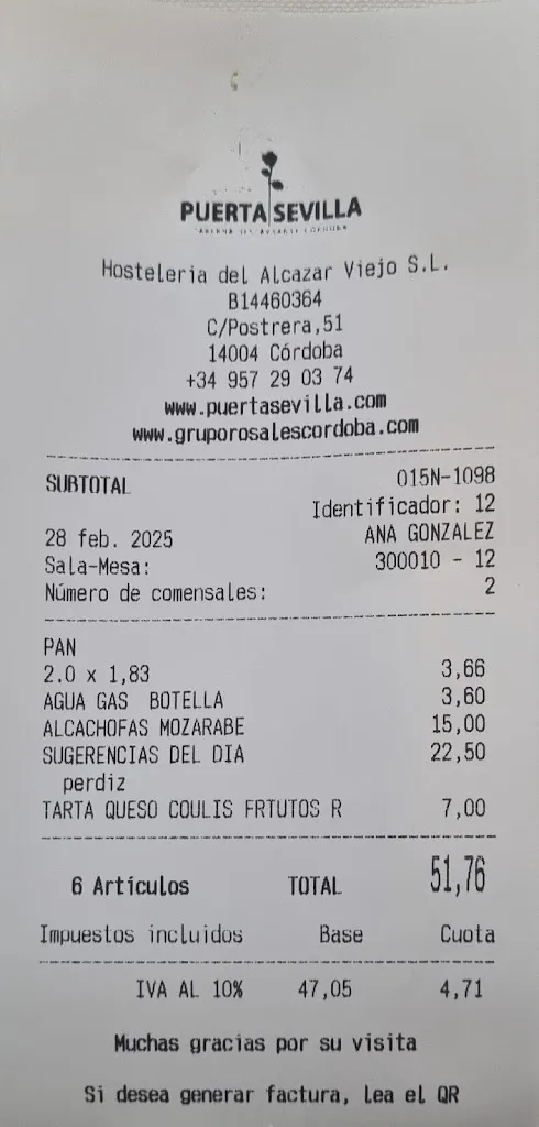 Tariq Lahyani_Restaurante Puerta Sevilla_Córdoba_review