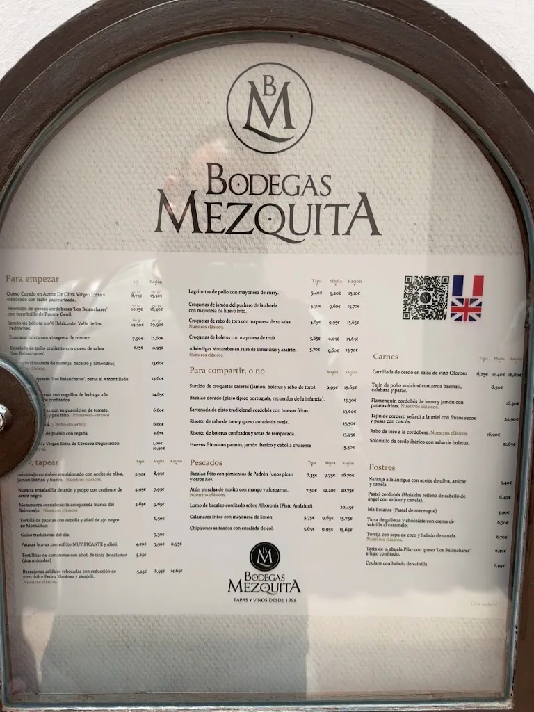 Menu_Bodegas Mezquita Céspedes_Córdoba_immagine_1