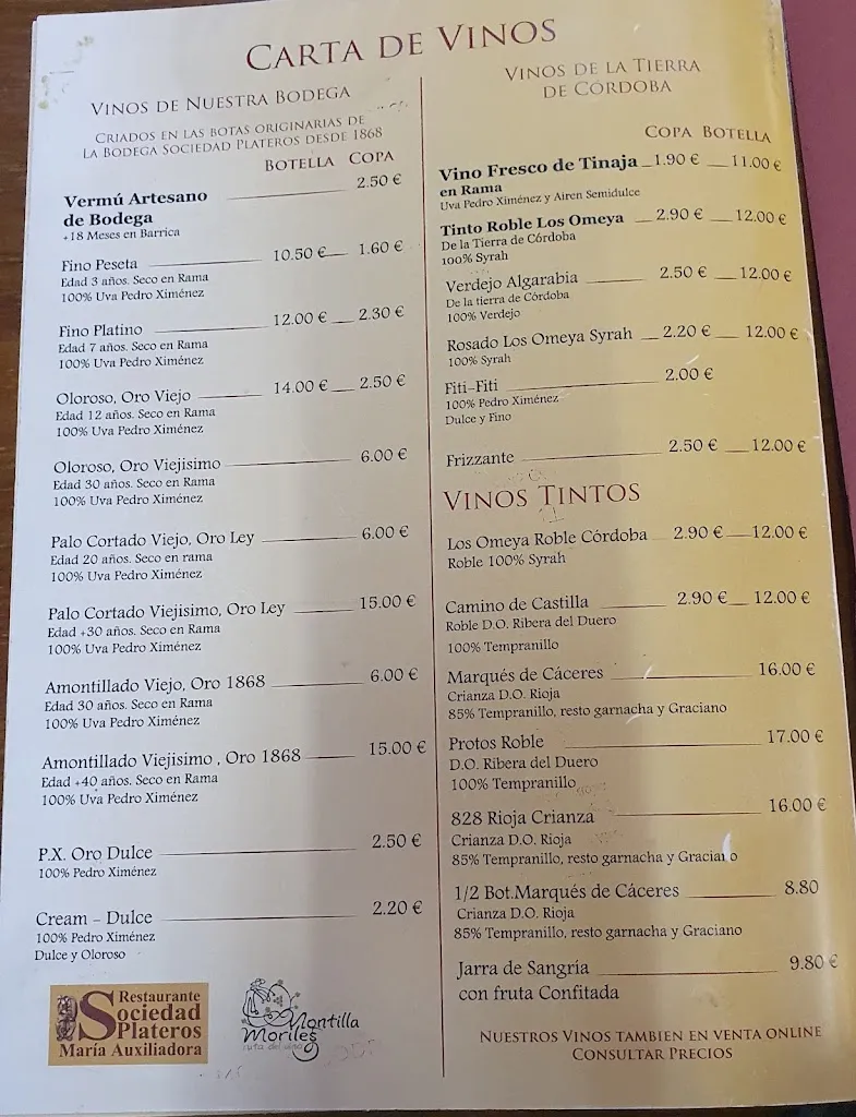 Menu_Restaurante Sociedad Plateros María Auxiliadora_Córdoba_immagine_2