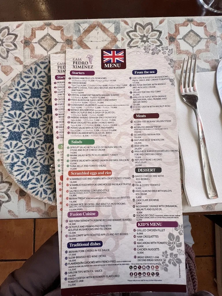 Menu_Casa Pedro Ximénez_Córdoba_immagine_1