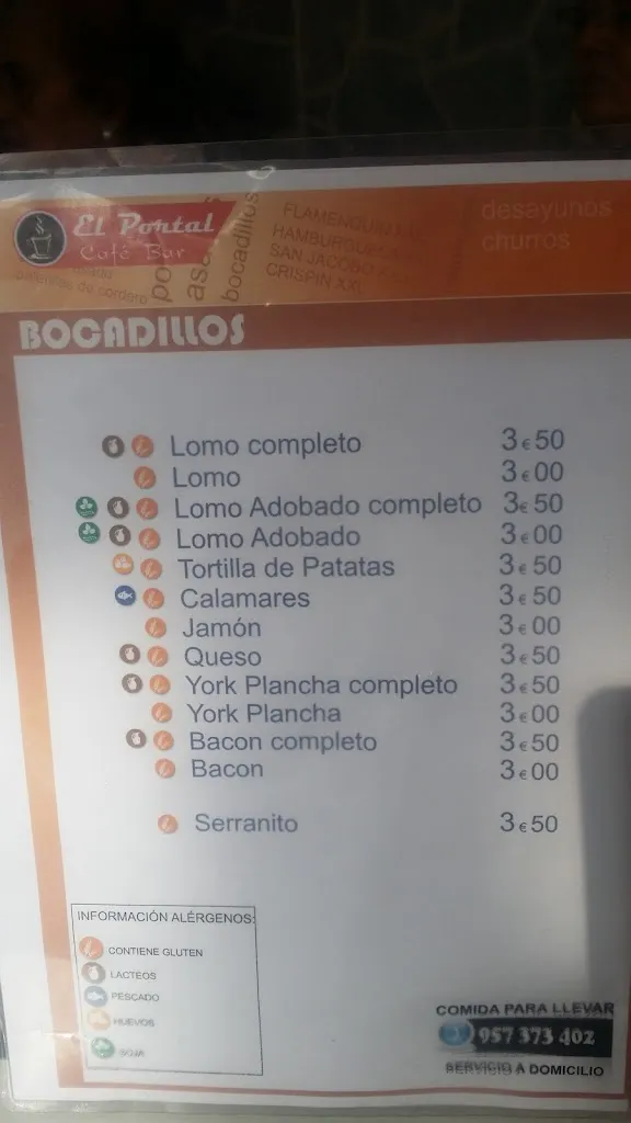 Menu_Asador de Pollos Bar El Portal_Fernán-Núñez_image_1