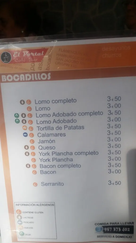 Menu_Asador de Pollos Bar El Portal_Fernán-Núñez_image_2