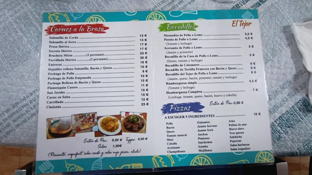 Menu_Bar Cafetería el Tejar_Fuente Palmera_image_1