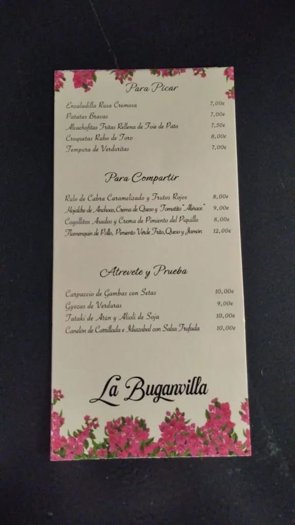Menu_Restaurante La Buganvilla_Fuente Palmera_image_1