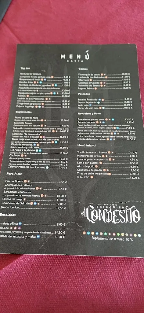 Menu_Mesón Brigadier El Condesito_Hinojosa del Duque_image_2