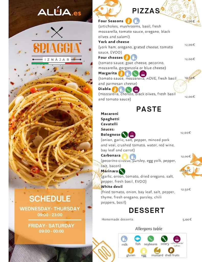 Menu_Spiaggia Iznájar - Restaurante Camping Valdearenas_Iznájar_image_4