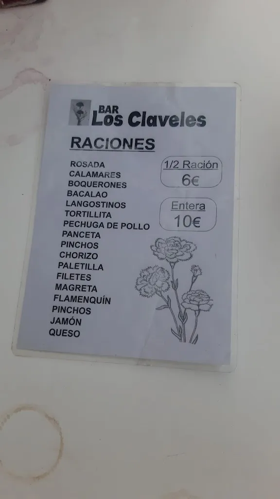 Menu_Bar Los Claveles_Iznájar_image_2