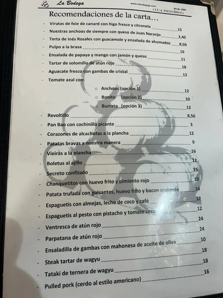 Menu_Bar restaurante La Bodega_Peñarroya-Pueblonuevo_image_3