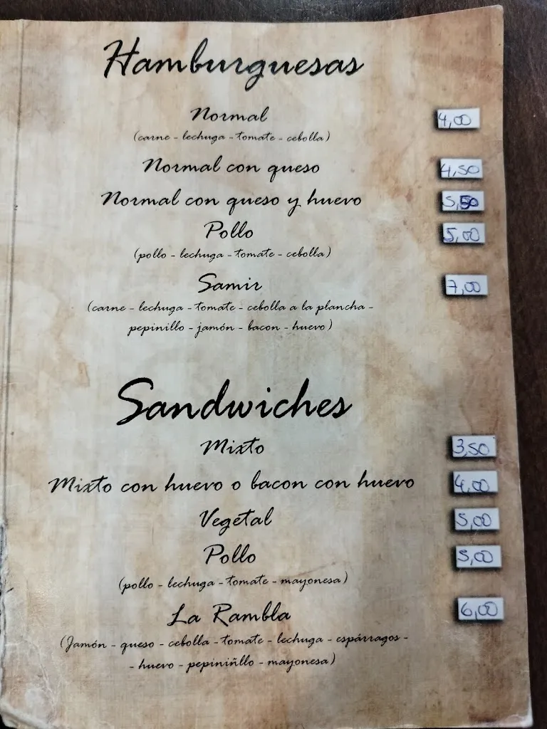 Menu_Bar Cafetería La Rambla_Rambla La_immagine_2