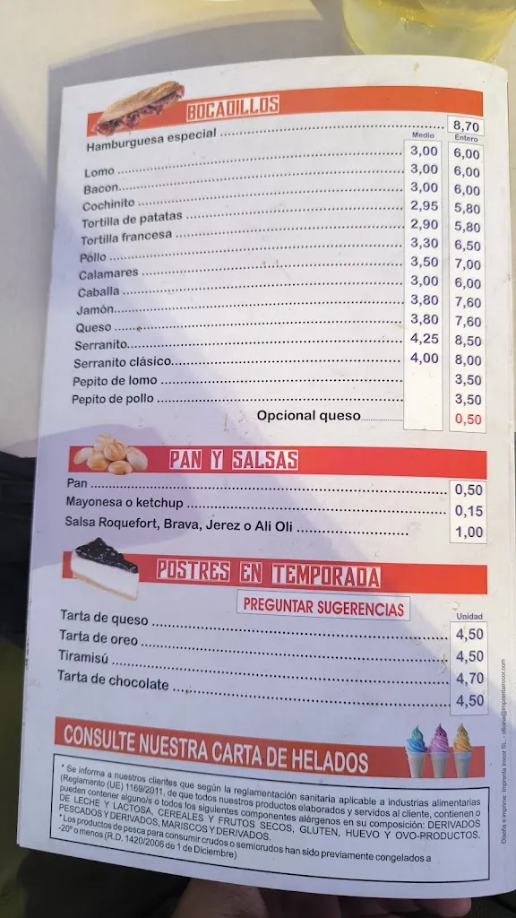 Menu_Bar Restaurante Polideportivo_Palma del Río_image_1