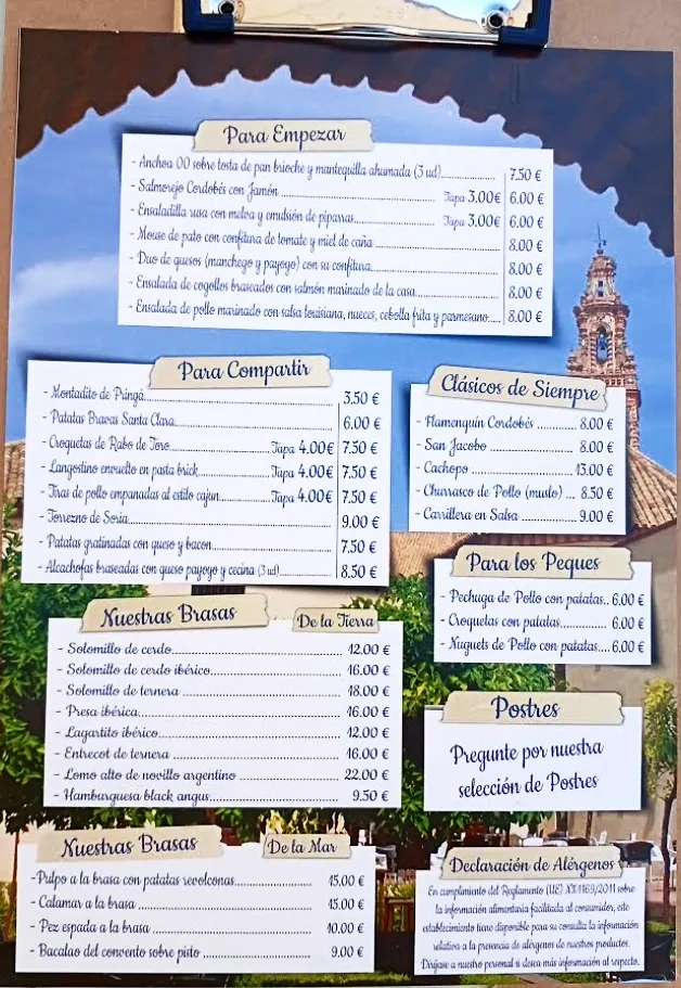 Menu_Restaurante Hospedería Convento de Santa Clara_Palma del Río_image_1