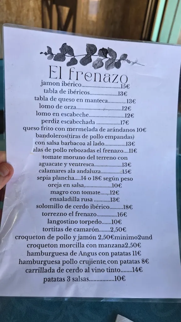 Menu_Bar Restaurante El Frenazo_Ossa de Montiel_image_2