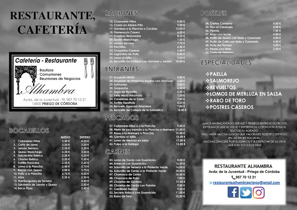 Menü_Restaurante Alhambra_Priego de Córdoba_Bild_2