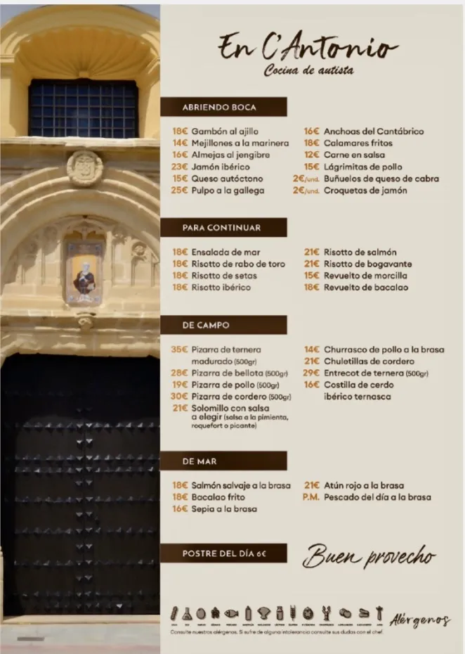 Menu_En C’Antonio cocina de autista_Villa del Río_image_2