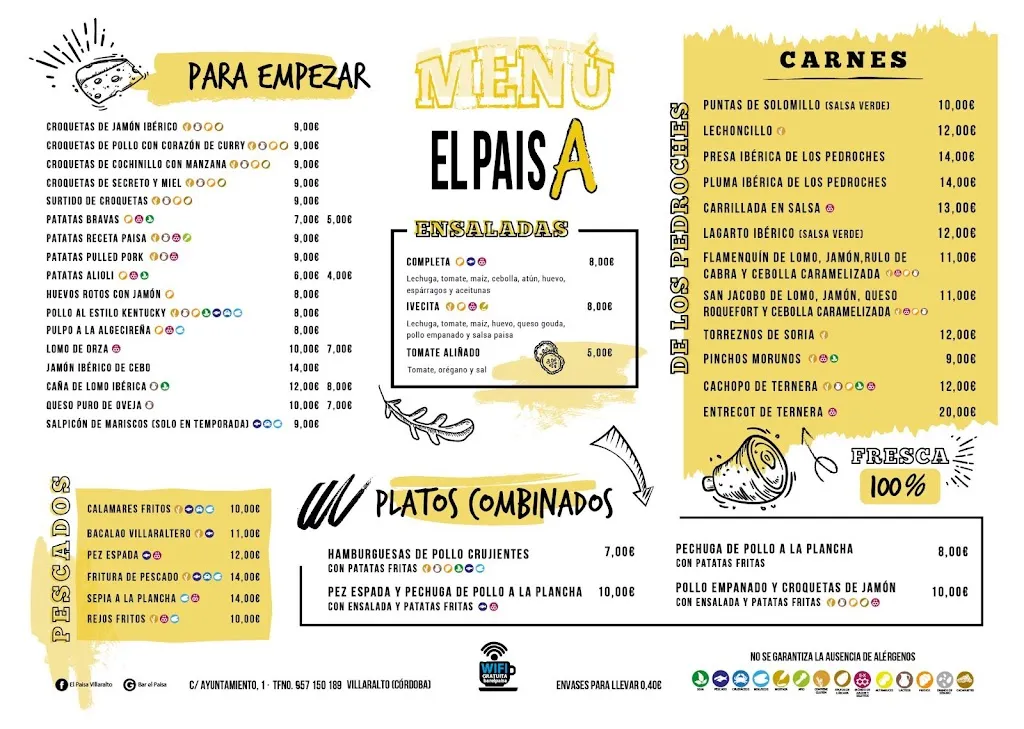 Menu_Bar el Paisa_Villaralto_image_1