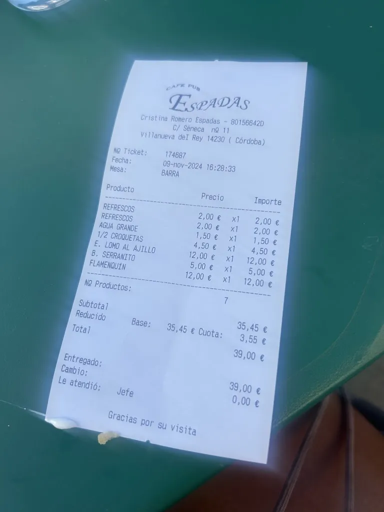 maria delgado_Bar Espadas_Villanueva del Rey_review