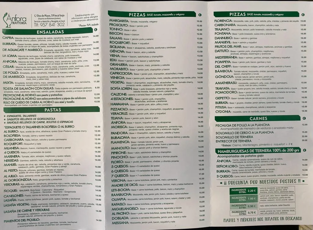Menu_Pizzeria Ánfora Trattoria_Puente Genil_image_1