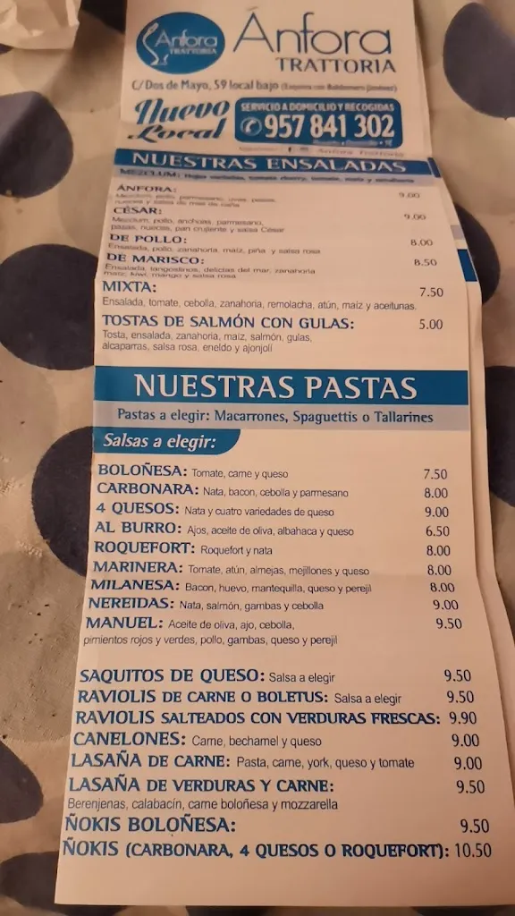 Menu_Pizzeria Ánfora Trattoria_Puente Genil_image_2