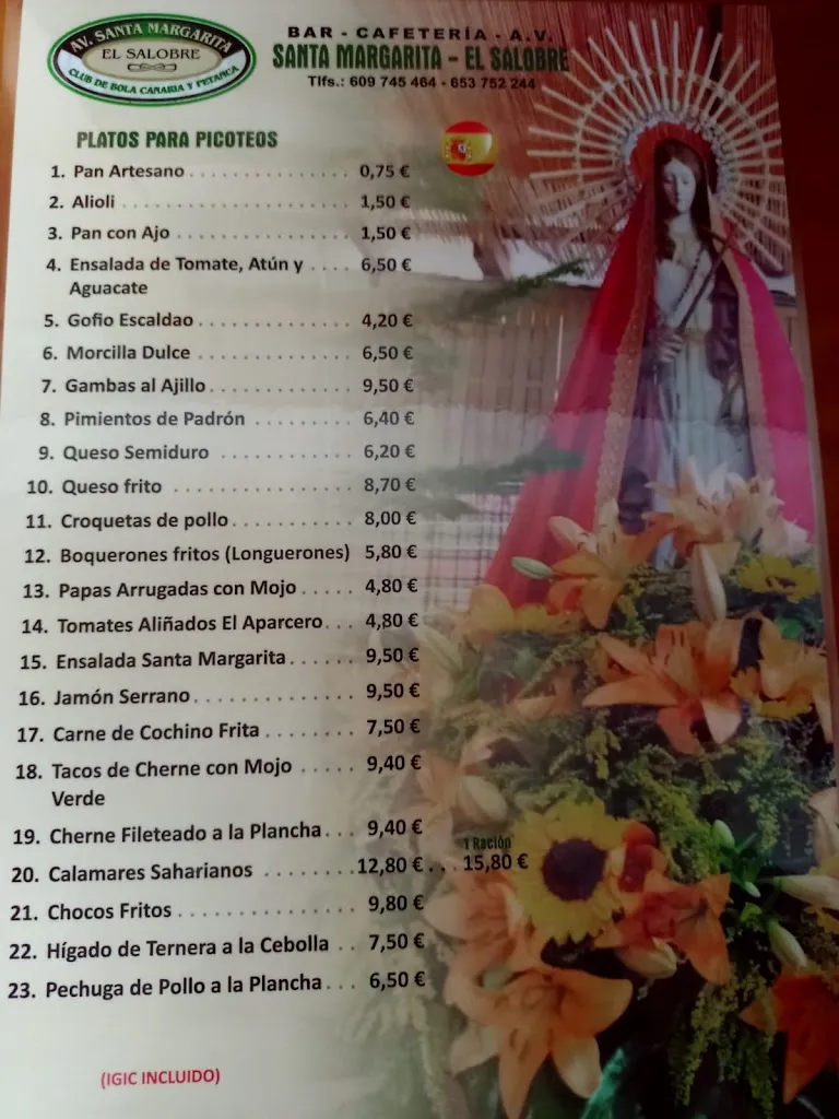 Menu_Bar Café Asociación de Vecinos Santa Margarita El Salobre_Salobre_image_2