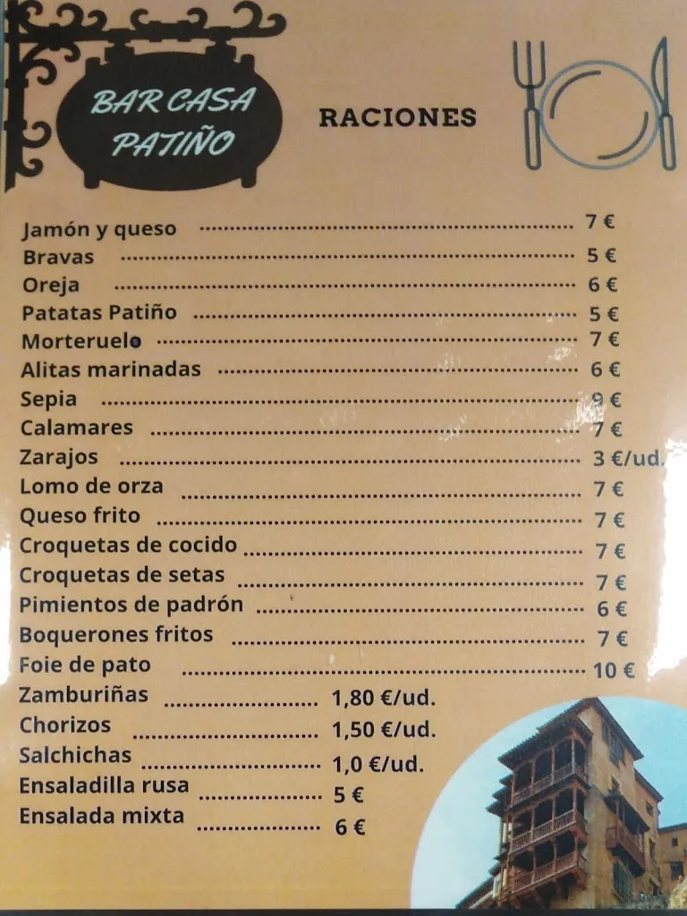 Menu_Bar Restaurante Casa Patiño_Almodóvar del Pinar_image_1