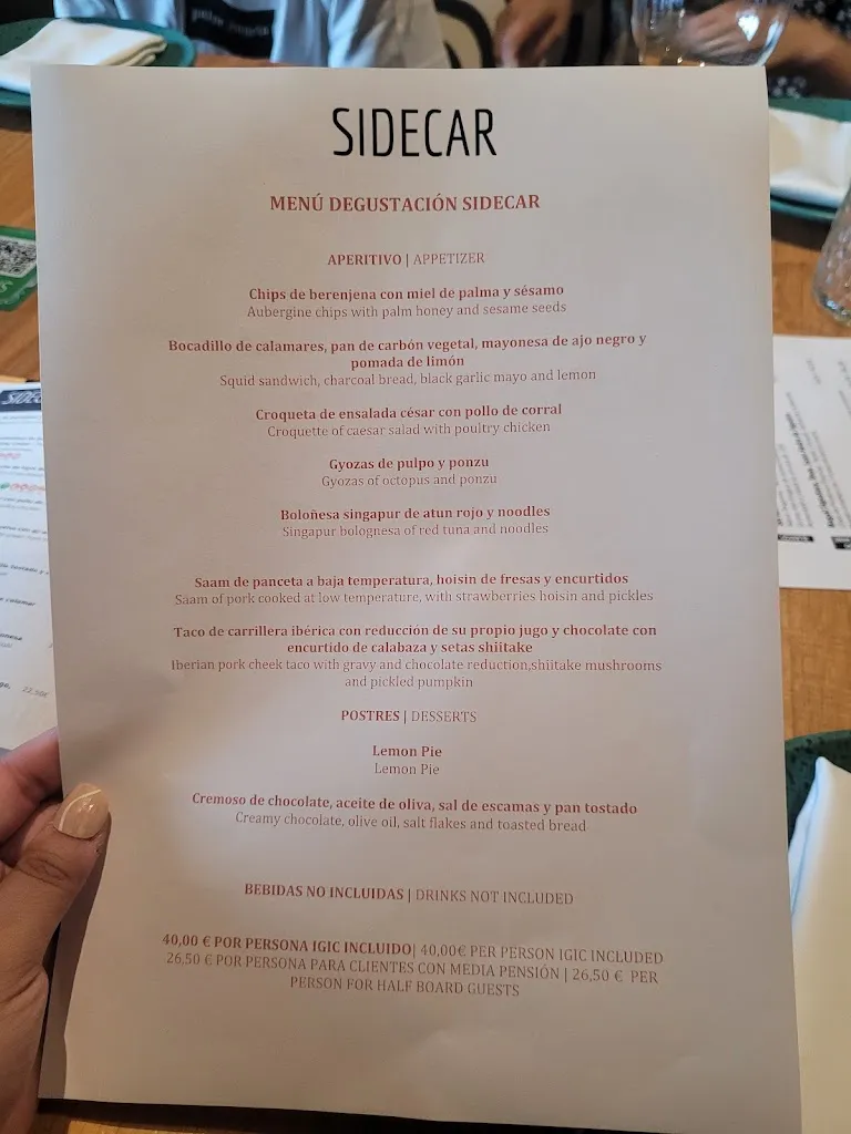 Menü_Restaurante Sidecar_Salobre_Bild_4