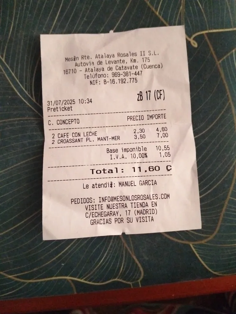 RESTAURANTE ATALAYA ROSALES II restaurant in Atalaya del Cañavate