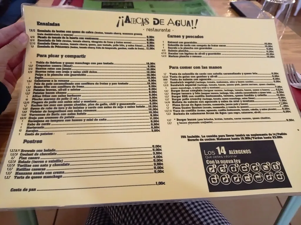 Menu_Arcas de Agua Restaurante_Arcas del Villar_immagine_1