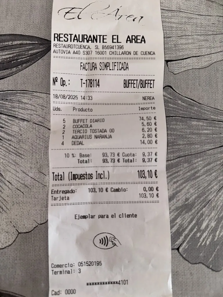 Cristian R._Buffet Restaurante “El Área“_Abia de la Obispalía_review