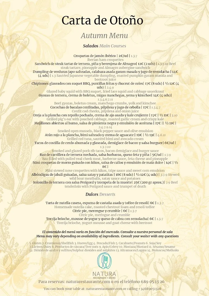 Menu_Natura Restaurante Bistró_Abia de la Obispalía_immagine_2