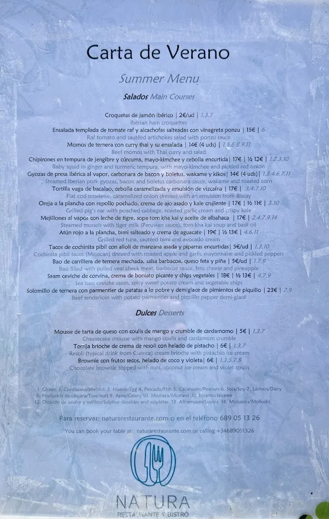 Menu_Natura Restaurante Bistró_Abia de la Obispalía_immagine_4