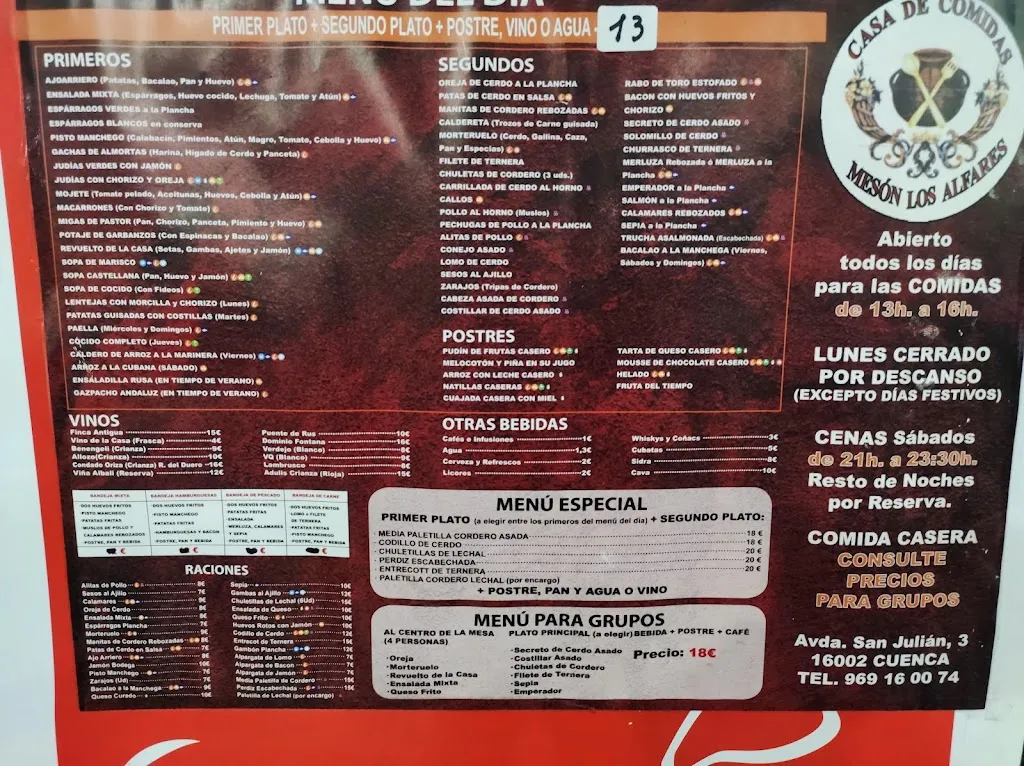 Menu_Mesón Los Alfares_Abia de la Obispalía_image_4