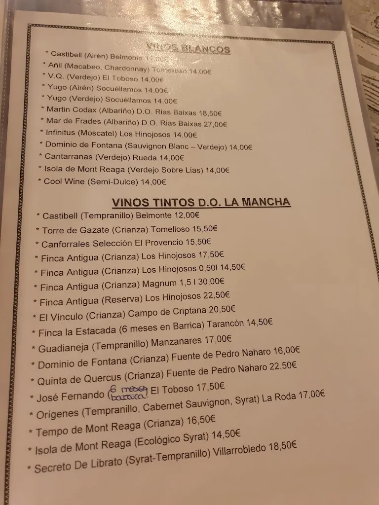 Menu_Hostal Rural & Restaurante La Muralla_Belmonte_image_3