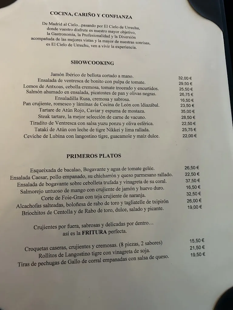 Menu_El Cielo de Urrechu_Pozuelo_image_1