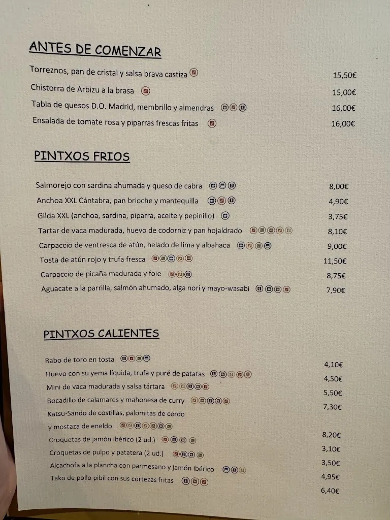 Menu_Pintxaki Pozuelo_Pozuelo_immagine_1