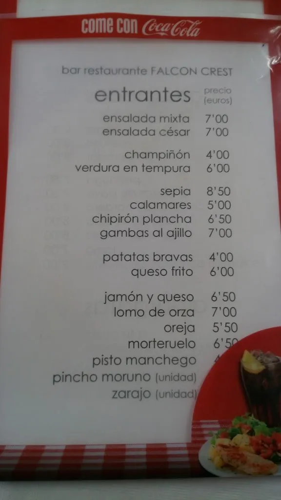 Menu_Bar-restaurante Falcon-Crest_Campillo de Altobuey_image_1