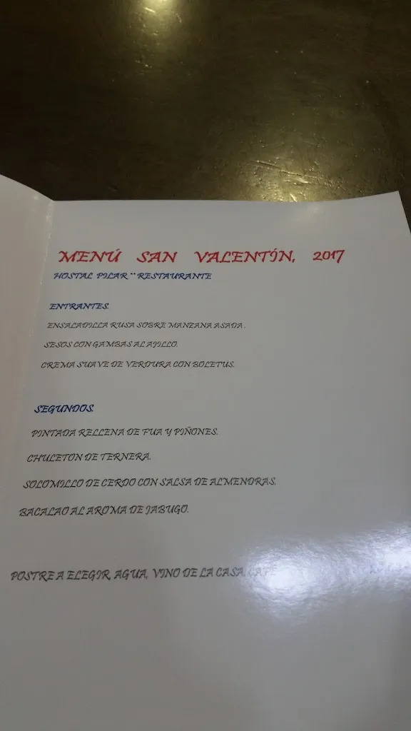 Menu_Hostería Hostal Pilar_Carboneras de Guadazaón_image_1