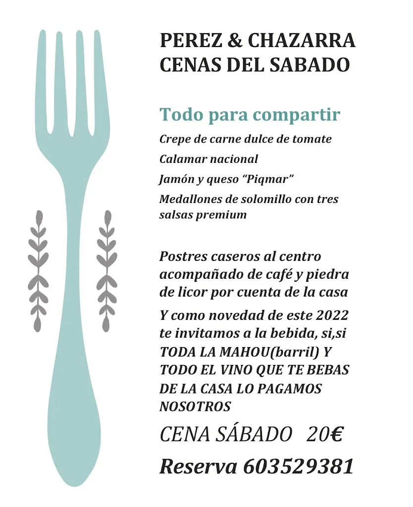 Menu_BAR RESTAURANTE PÉREZ & CHAZARRA._Casas de Haro_image_2