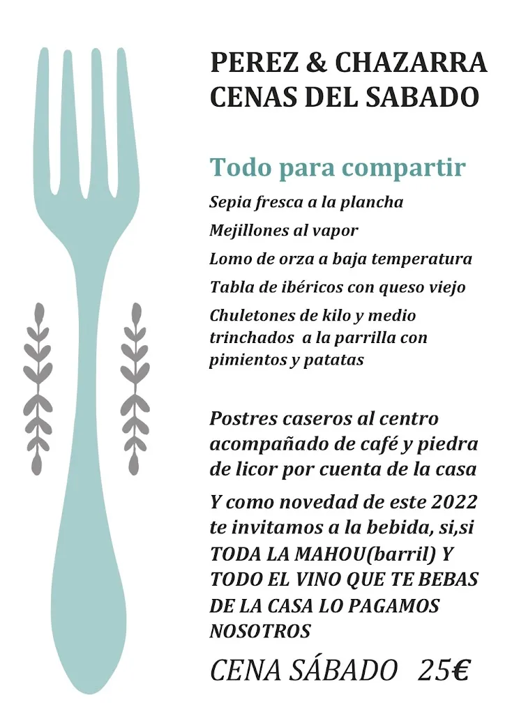 Menu_BAR RESTAURANTE PÉREZ & CHAZARRA._Casas de Haro_image_3